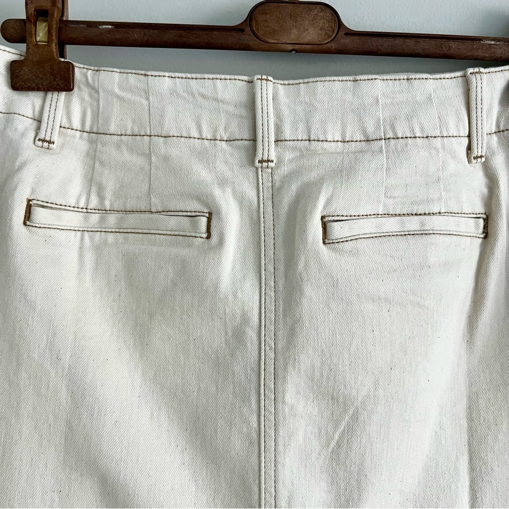 Talbots Cream High-Rise Denim Skirt - Picture 8 of 9